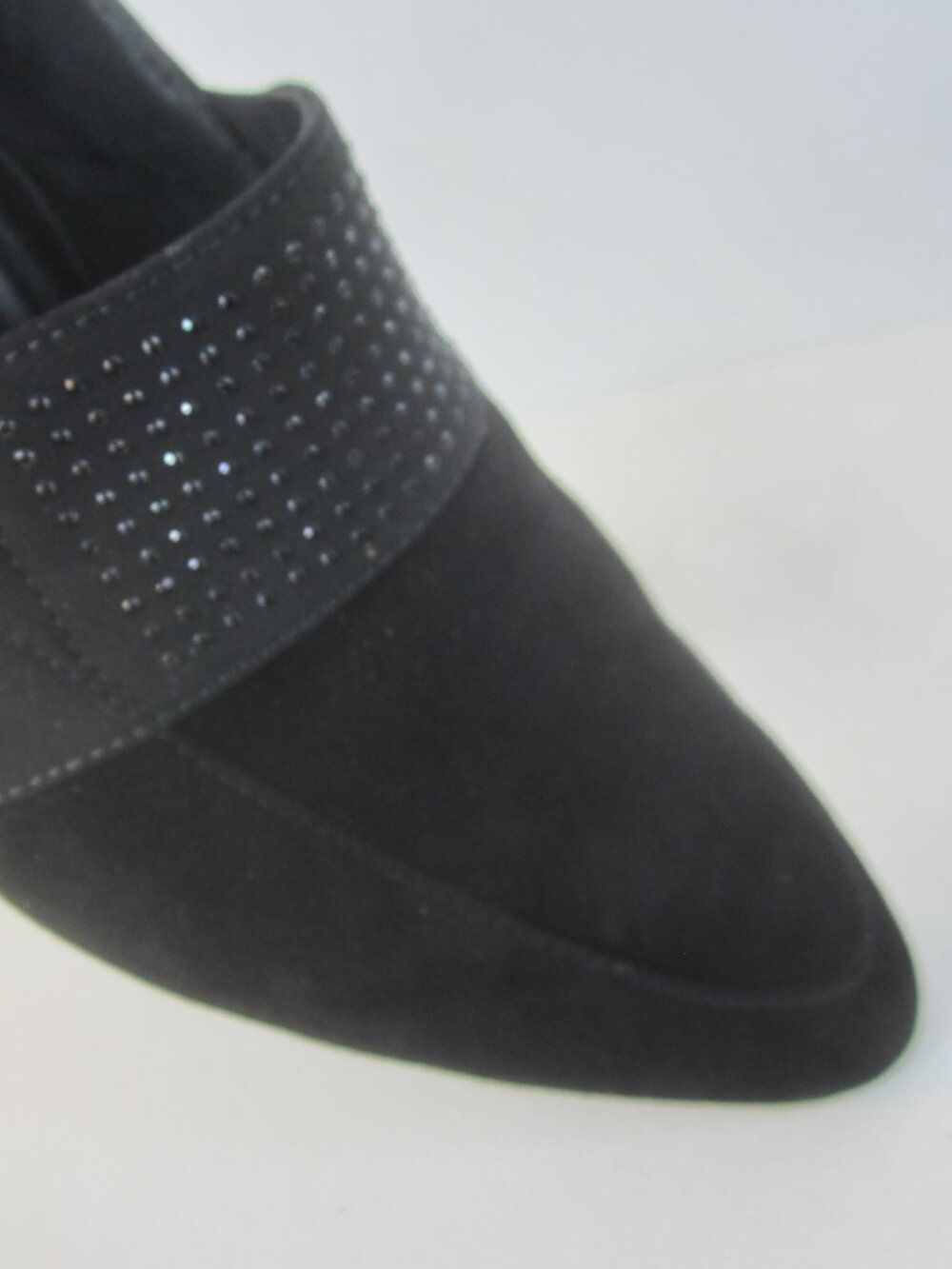 Paul Green Women 9.5 Black Suede Wedge Pumps Slip On Loafers Sparkle Austria - Picture 2 of 14